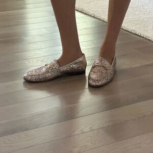 Sam Edelman Loraine Glittery Gold Flats Size 10